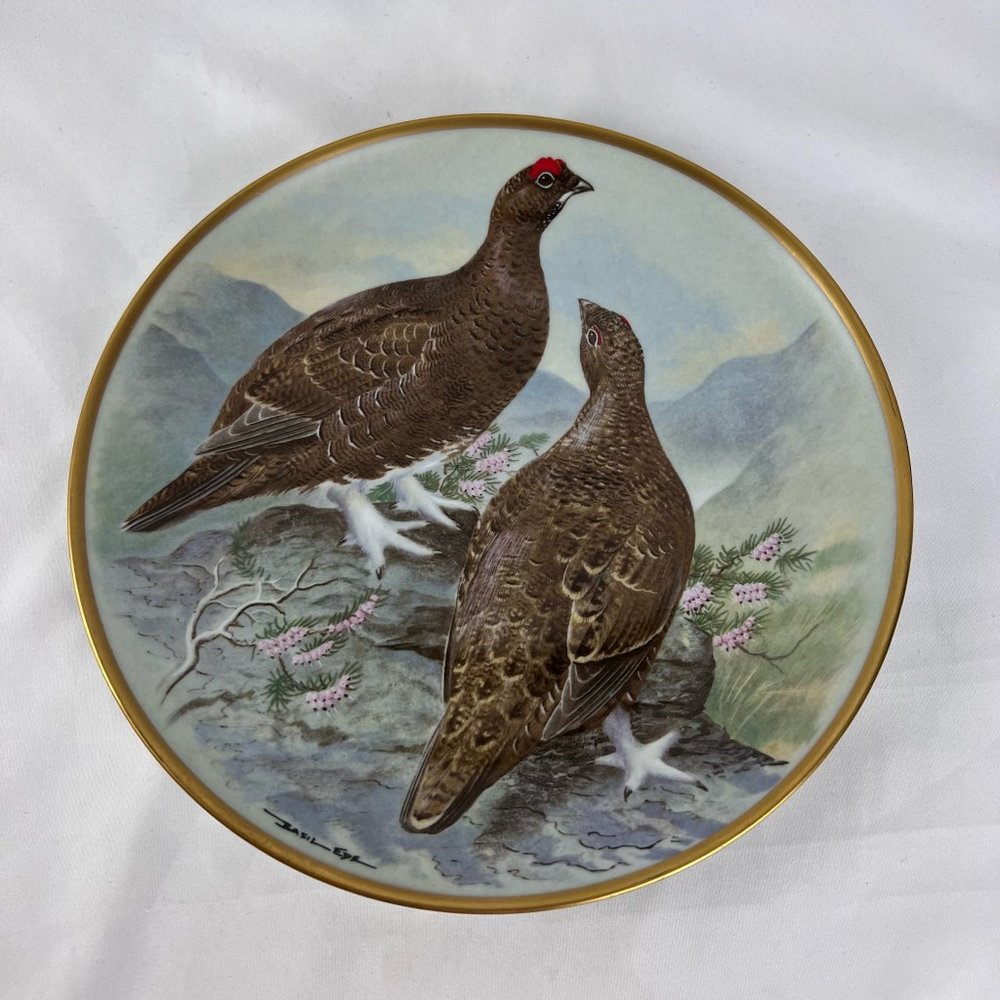 Franklin Porcelain Collectible Plate Gamebirds of the World Red Grouse 1979